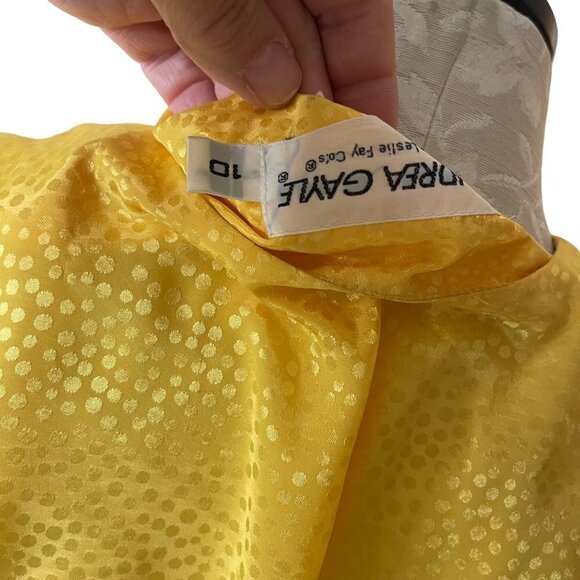 Andrea Gayle Vintage Womens Skirt Set Size 10 Pleated Yellow Polka Dot - Picture 9 of 11
